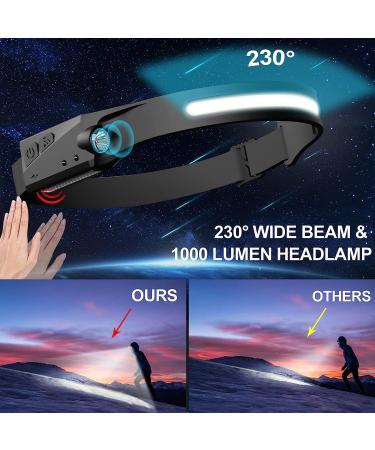 Rechargeable Headlamp 2Pack, 230Wide Beam Headlamp for Adults, LED Headlamp with Clips-Camping Gear, 6 Modes, Motion Sensor, Head Lamp Flashlight for Cycling, Running, Fishing, Camping A-2 - Buy Online on GoSupps.com