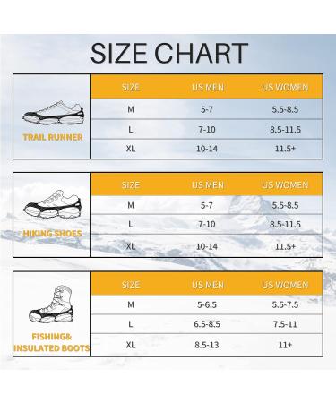 RUPUMPACK 23 Crampons Ice Traction Snow Grips for Boots Stainless Steel Cleats for Men, Women, Kids Anti-Slip Safe Protection for Hiking, Walking, Jogging X-Large - Buy Online on GoSupps.com