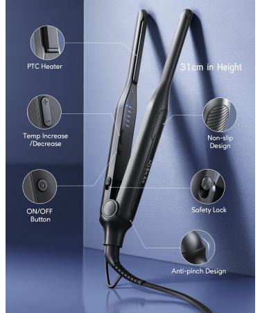 Mini Smooth Iron - Professional Hair Smoothing Tool for Short Hair Beard & Ponytail | Quick 15S Heat Titan Low Iron with Adjustable Temperature - Buy Online on GoSupps.com