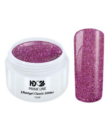 Prime Line - Uv Led Gel Glitter Rose Pink Studio Quality - Made in Germany - 5ml