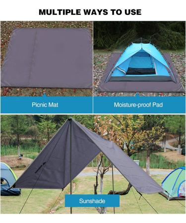 Stonehomy Waterproof Camping Tarp 10x10 ft - Ultralight Oxford 4-in-1 Tent Footprint - Compact Ground Cloth for Backpacking & Outdoor Activities - Buy Online on GoSupps.com