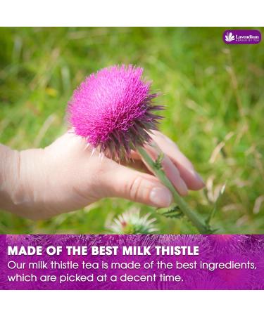 Lavendium Premium 30 Milk Thistle Tea Bags 100% Natural & Pure from Milk Thistle Seeds. Milk Thistle Herbal Tea. Made with Natural Material Tea Bags. No Sugar No Caffeine No Gluten Vegan. CA Milk Thistle 30 Bags - Buy Online on GoSupps.com
