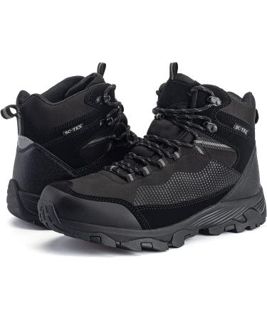 SILENTCARE Men's Waterproof Hiking Boots - Lightweight Non-Slip Mid-Rise Outdoor Trekking Shoes, Size 11, Black - Buy Online on GoSupps.com