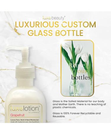 Luxe Beauty Hyaluronic Acid Moisturizer for Face, Neck & Hands - Grapefruit-Scented Silicone-Free Lotion - Organic & Plant-Based Anti-Aging Cream - 8.5 Fl Oz - Buy Online on GoSupps.com