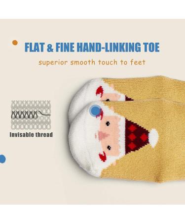 Non-Slip Winter Socks for Baby Boys and Girls - 6 Pairs, 0-12 Months, Christmas Mix - Buy Online on GoSupps.com