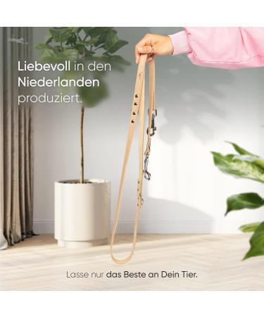 Freudenier Premium Adjustable Dog Leash Certified Leather 2m Stylish Amstelpark Collection (Sand 16mm) Handcrafted in Holland - Buy Online on GoSupps.com