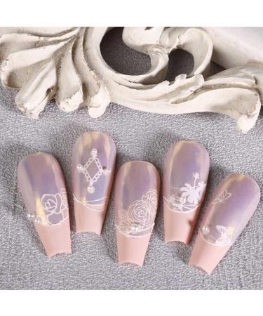 JMEOWIO 9 Sheets Spring White Flower Nail Art Stickers Decals Self-Adhesive Summer Floral Nail Supplies Nail Art Design Decoration Accessories - Buy Online on GoSupps.com