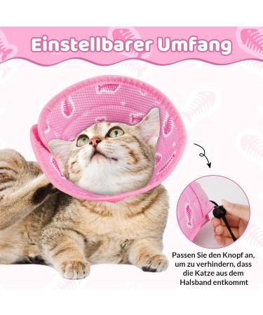 Fanshionide Soft Cat Collar - Adjustable Anti-Bite Ruff for Cats & Puppies | Protective Post-Surgery Recovery Collar (M Pink) - Buy Online on GoSupps.com