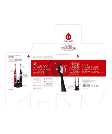 Buy Pursonic S452BR Dual Handle Sonic Toothbrush with UV Sanitizer - Black & Red - Best International Shipping - Buy Online on GoSupps.com