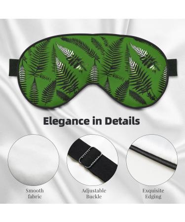 FoRes Natural Plant Silhouette Fern Leaves Print Eye Mask - Adjustable Light Blocking Sleep Mask for Deep Rest - Unisex Black - Buy Online on GoSupps.com