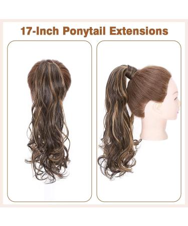 Tess Ponytail Extension - 40cm Dark Brown & Sandy Blonde Wavy Braid | 90g Long Hair Extensions for Stunning Looks - Buy Online on GoSupps.com