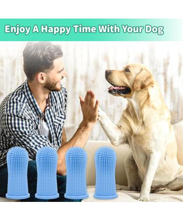 KMZ 4PCS Dog Finger Toothbrush 360 Pets Teeth Cleaning Toothbrush Silicone Teeth Cleaning Breath Dental Care Plaque Off Dog Cat Puppy Toothbrush - Buy Online on GoSupps.com