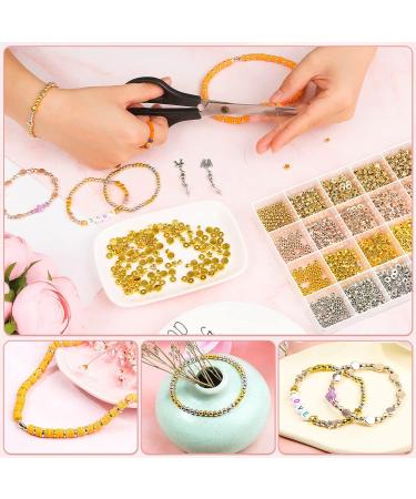2160-Piece Gold Spacer Beads Set for Jewelry Making - Assorted Round and Star Beads in Gold, Silver, Rose Gold, KC Gold - Bracelet Beads Kit - Buy Online on GoSupps.com