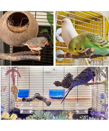 Kathson 6 PCS Parrot Perch Toy Set - Natural Wood Bird Cage Accessories for Parakeet, Budgies, Lovebirds - Buy Online on GoSupps.com
