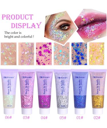 Green Body Glitter Gel - Long Lasting Face & Hair Sparkling Makeup | Mermaid Sequins Liquid Glitter for Eyeshadow & Nails (2PCS - Buy Online on GoSupps.com