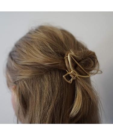 Gold Matte Metal Hair Clip Claws Combo Pack - Minimalist Octopus Barrette Jaw Clamp Set - Buy Online on GoSupps.com
