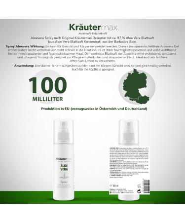 Aloe Vera Spray - Natural Cosmetics for After Sun & Refreshing Relief | 3 x 100ml - International Shipping - Buy Online on GoSupps.com