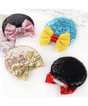 8PCS Sequin Mouse Ears Hair Clips - Glitter Hair Bows for Women & Girls | Costume Party Favor, Halloween & Christmas Decoration - Buy Online on GoSupps.com