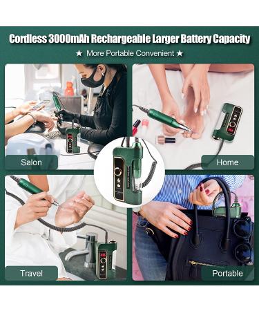 KUIIYER 35000RPM Electric Nail Drill Kit - 66Pcs Portable Cordless Rechargeable All-Metal Nail File Set for Acrylic Nails - Professional DIY Manicure Pedicure Tool - Buy Online on GoSupps.com