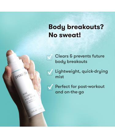 Proactiv Acne Clearing Salicylic Acid Body Spray Multi-directional Mist for Back Chest Shoulders After Gym or Sweat Formulated for Acne-prone Skin 3.4 Fl Oz - Buy Online on GoSupps.com