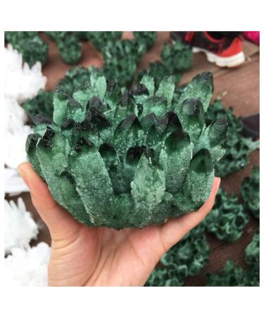 Natural Crystal Rough Crystal Cluster Natural Green Ghost Phantom Quartz Crystal Cluster Specimen Wedding Decoration Aquarium 300-400g