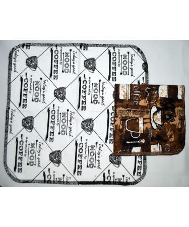 Set of 5 Coffee Time 1 Ply Printed Cotton Flannel Little Wipes 12x12 Inches - Buy Online on GoSupps.com