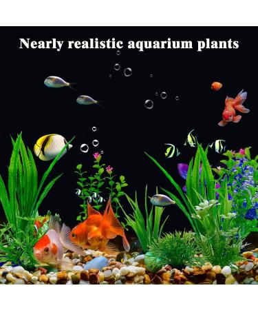 Omjmyy 21-Piece Artificial Aquarium Plants Set | Vibrant Plastic Decorations for Fish Tanks & Aquatic Landscapes - Buy Online on GoSupps.com