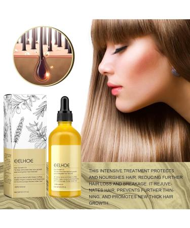 Eelhoe Natural Hair Growth Oil 60ML - Veganic Rosemary & Carvenchi Organic Oil for Dry Damaged Thin Hair - Boost Hair Growth & Nourishment - Buy Online on GoSupps.com