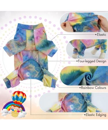 Rainbow Dog Sweater with Legs - Windproof Cotton Overall Pajamas for Small & Medium Dogs - Buy Online on GoSupps.com