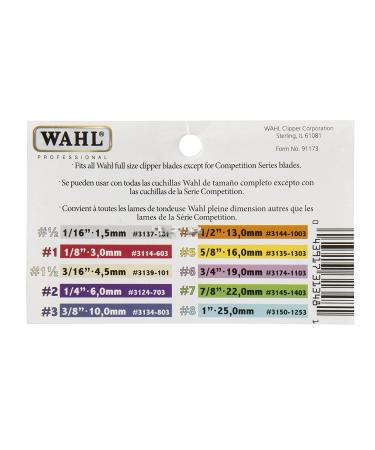 Wahl Professional 3 Color Coded Guide Comb Attachment 38 (10.0mm) 3134-803 - Ideal for Stylists and Barbers - Blue - Buy Online on GoSupps.com