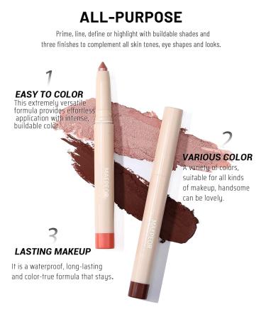 MAEPEOR 12-Color Cream Eyeshadow Stick Set - Highly Pigmented Waterproof Long-Lasting Matte & Shimmer Eye Shadow with Built-In Sharpener - Buy Online on GoSupps.com