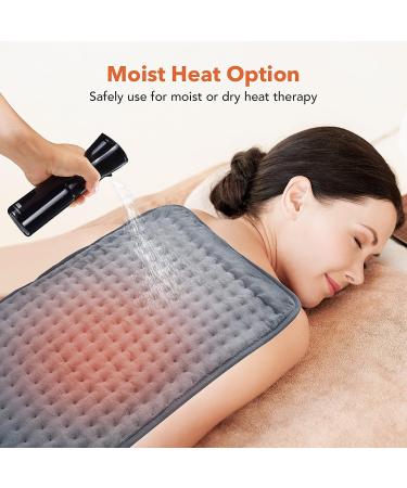 Heating Pad Electric Heat Pad for Pain Relief 16x30 - 6 Settings, 4 Timer Modes, Auto Shut Off - Neck, Back, Shoulder Pain & Muscle Relief - Washable Charcoal Grey - Buy Online on GoSupps.com