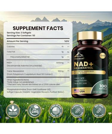 MEGNETA Liposomal NAD+ Supplement 1200mg with Trans Resveratrol - Boost NAD+ Levels Energy & Anti-Aging Support - Vegan 100 Softgels - Buy Online on GoSupps.com