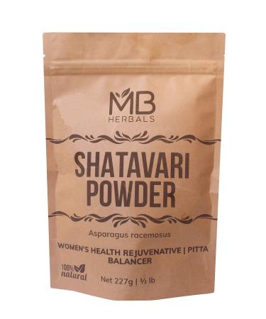 MB Herbals Pure Shatavari Powder 227 Gram | 8 oz | 100% Pure Asparagus racemosus | Rejuvenative Herb