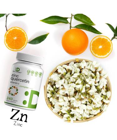 Zinc Quercetin 500mg with Vitamin C | Ultimate Immune Support Supplement | 240 Capsules | 4-Month Supply - Buy Online on GoSupps.com