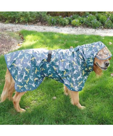 Shop Hykiee Waterproof Dog Raincoat - Adjustable Breathable Jacket for Small to Large Dogs (Size L Green) - Ultimate Rain Protection with Hooded Collar & Abdominal Coverage - Buy Online on GoSupps.com