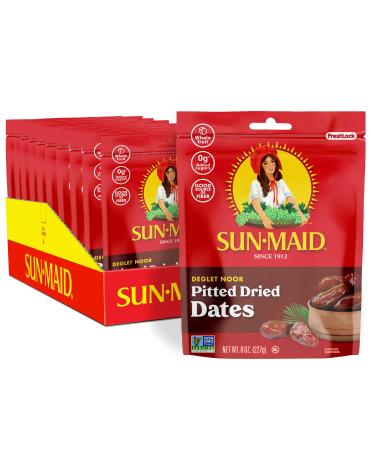 Sun-Maid California Pitted Dates Snack | Whole Natural Dried Fruit | No Sugar Added | Naturally Gluten Free | Non-GMO | Vegan And Vegetarian Friendly, 8 Ounce (Pack of 10) Pitted 8 Ounce (Pack of 10)