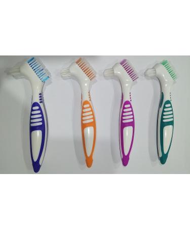 Gus Craft 4-Pack Denture Cleaning Brush Set - Premium Hygiene Denture Cleaner with Multi-Layered Bristles & Ergonomic Handle (Multiple Colors) - Buy Online on GoSupps.com