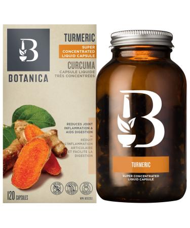Botanica Turmeric Liquid Capsules with Black Pepper Helps Reduce Inflammation Antioxidant Properties & Liver Protectant Whole Herb Formula Non-GMO Vegan and Gluten Free 120 Capsules Turmeric 120 count (Pack of 1)