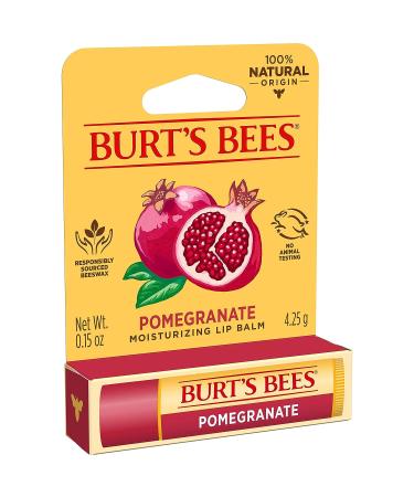 Burt's Bees Pomegranate Lip Balm 0.15 oz - 100% Natural Moisturizing Formula with Beeswax and Fruit Extracts - Buy Online on GoSupps.com
