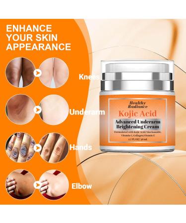 Kojic Acid Underarm Brightening Cream | Dark Spot Corrector with Glutathione Vitamin C & Niacinamide | Non-Greasy Cruelty-Free 1.7 Fl Oz - Buy Online on GoSupps.com