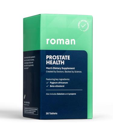 Roman Prostate Health Supplement for Men with Selenium, Pygeum Africanum, Beta-Sitosterol, Lycopene | Supports Prostate Health | 30-Day Supply - 30 Tablets - Buy Online on GoSupps.com
