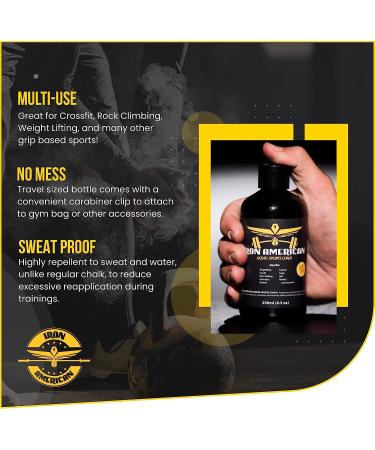 IRON AMERICAN Liquid Sports Chalk 2-PACK - Weightlifting Hand Chalk for Training Gymnastics Rock Climbing - Mess Free Travel Bottle - Long Lasting Strong Grip - 50 ml. Bottles - Buy Online on GoSupps.com
