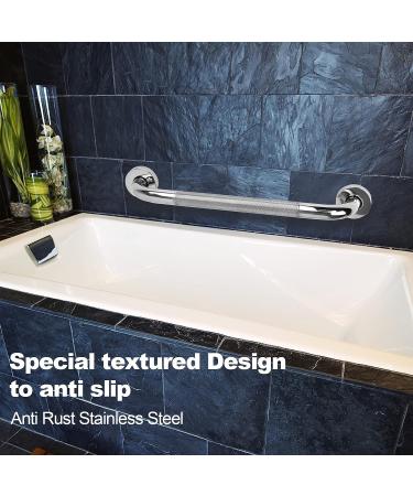 2 Pack 16 Inch Anti-Slip Bathroom Grab Bar  LONVICHTT Stainless Steel Shower Handle  Knurled Safety Hand Rail  Support Balance Armrest  Elderly  Pregnant  Children  Handicap Senior Assist Bath Handle 16 Inch Shower Grab Bars - Buy Online on GoSupps.com