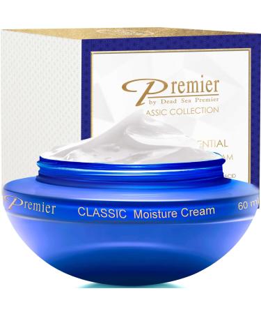 Premier Dead Sea Moisture Cream for sensitive to normal skin anti aging face moisturizer silky firming cream to smooth wrinkles and fine lines  face cream 2.04 Fl. Oz