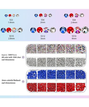 4488 Pcs Nail Art Rhinestones - Crystal Flatback Gems with Tweezers | DIY Decoration for Nails, Clothes, Shoes & Bags - Buy Online on GoSupps.com