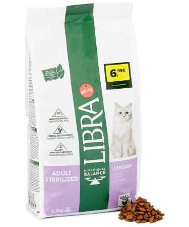Libra Croquettes for Sterilized Adult Cat Chicken and Barley 1.5 kg