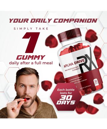 Buy 2 Pack Alpha DriveRX Gummies - Advanced Formula 60 Gummies for 2 Months - International Shipping Available - Buy Online on GoSupps.com
