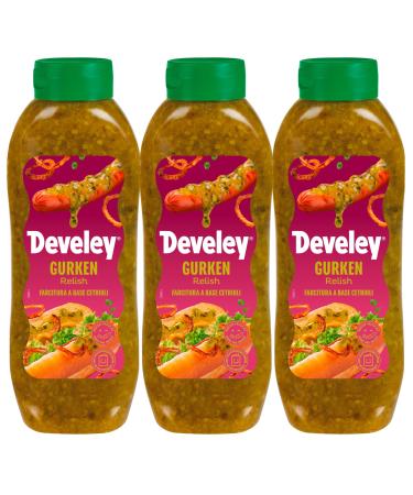 Develey Cucumber Relish Pack of 3 (3 x 875ml) Crisp and fresh with cucumber and onion