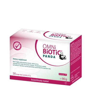 OMNi BiOTiC PANDA | 30 sachets (90g) | 4 bacterial strains | 3 billion bacteria per daily dose | Powder | Vegan | Gluten-free | Lactose-free | For daily use | Suitable for mother and child